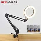 Увеличительное стекло NEWACALOX, настольная лампа с зажимом 5X, 72 светодиосветодиодный SMD, 3 режима работы, для чтения, ремонта
