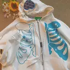 Куртка с капюшоном, на молнии, с принтом черепа