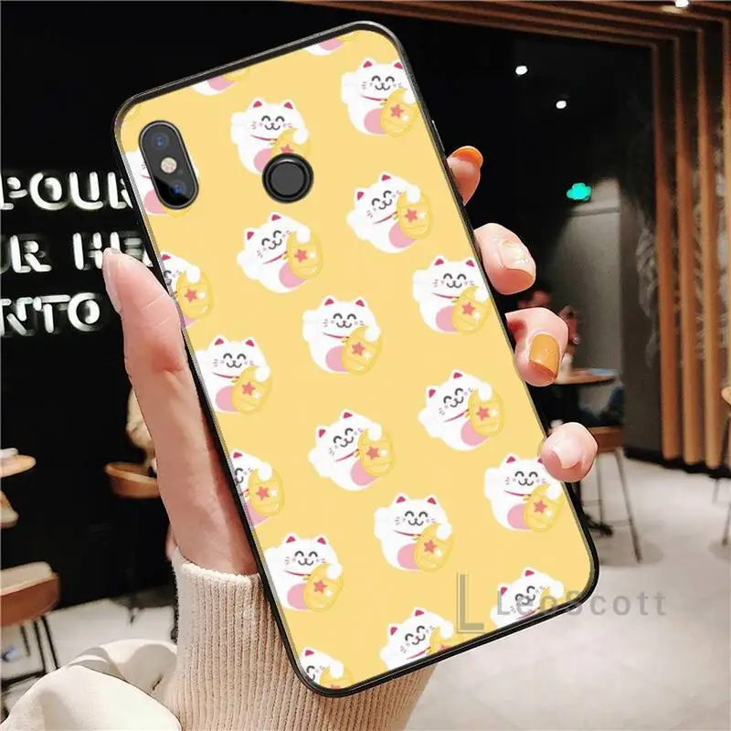 

Cartoon Lucky Cat Phone Case For Xiaomi Redmi Note 4 4x 5 6 7 8 pro S2 PLUS 6A PRO