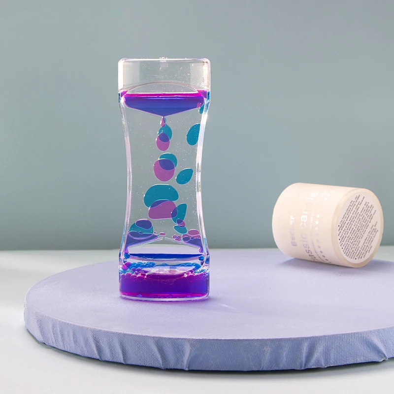 

Creative Two-color Decompression Daze Liquid Hourglass Oil Leakage Timer Handicraft Era Hourglass Gift Home Decoration