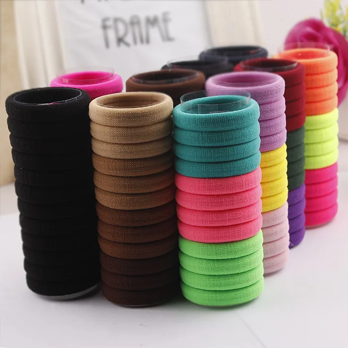 

Fashion High Elasticity Hair Rope Color Rubber Solid Hair Ring Simple And Versatile Hair Tie For Girl Sweet Hair Accessorie
