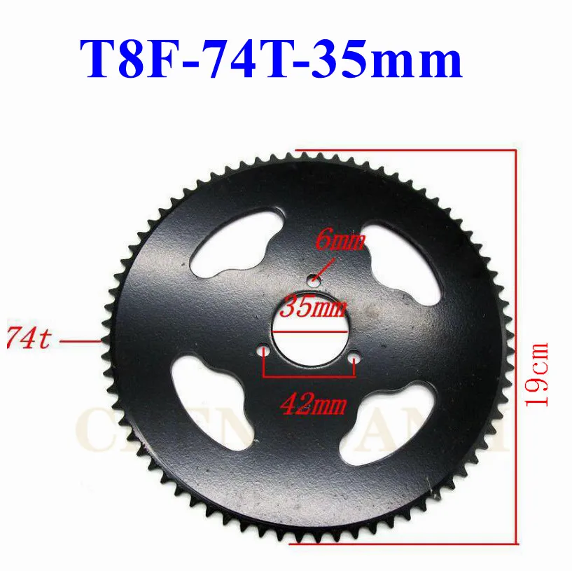 

T8F 74T Tooth35mm Sprocket For 47cc49ccPocket Bike Mini Motor Quad ATV Mini Pit Dirt Pocket Bike Motard Bike
