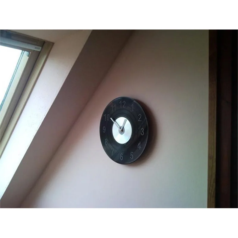 Кварцевые круглые винтажные настенные часы современный дизайн CD черные с