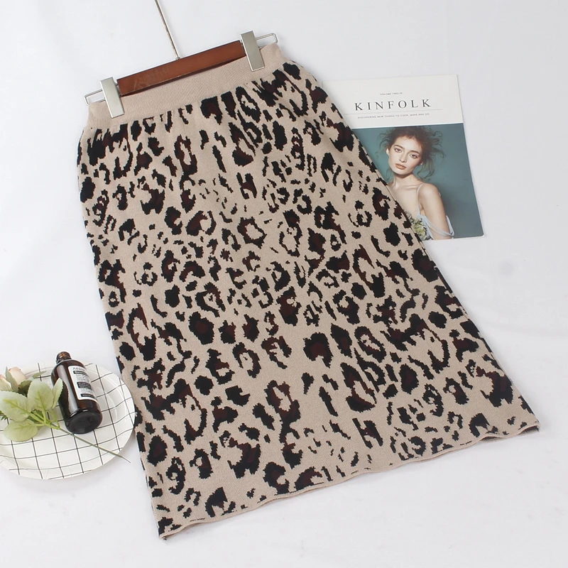 BYGOUBY осенне зимняя теплая Женская юбка карандаш модная повседневная трикотажная