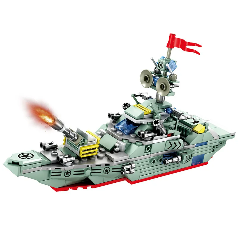 

390pcs Military aircraft artillery and warships Building block educational assemble toy for children