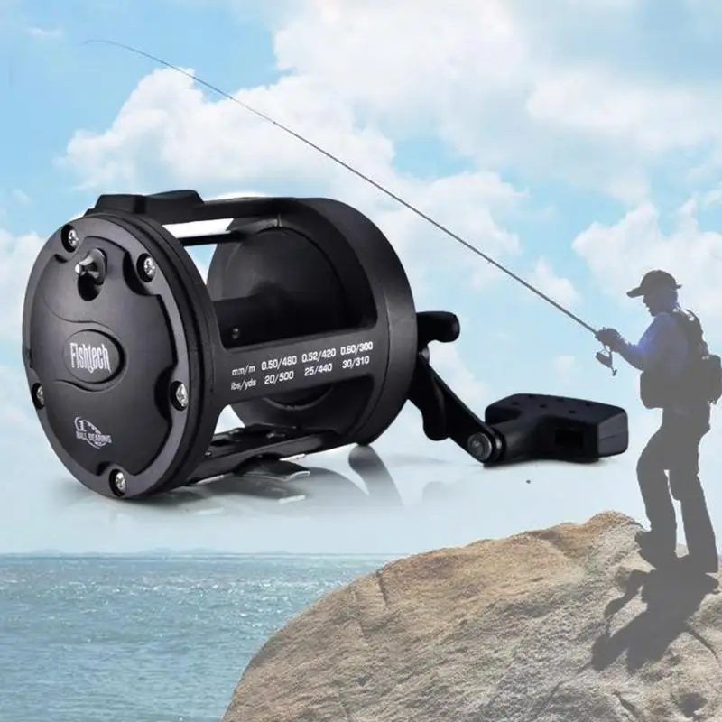 Спиннинговая катушка TSSD 3000L 4000L черная Рыболовная для заброса правой рукой