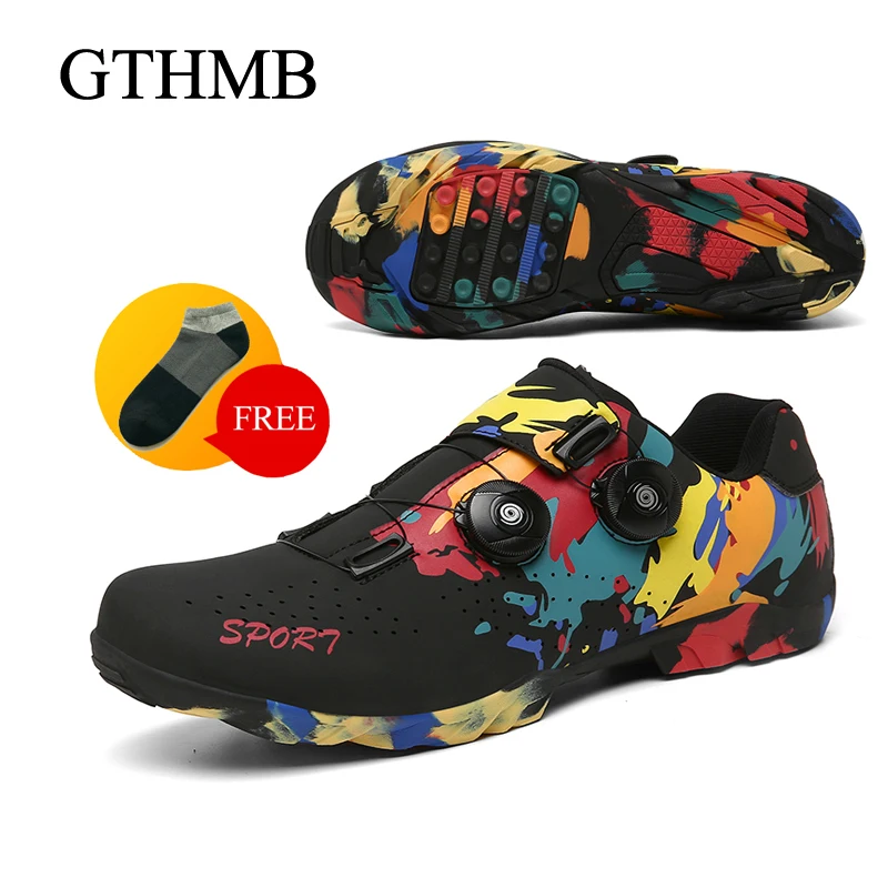 Мужская обувь для езды на велосипеде GTHMB дышащая из искусственной кожи с