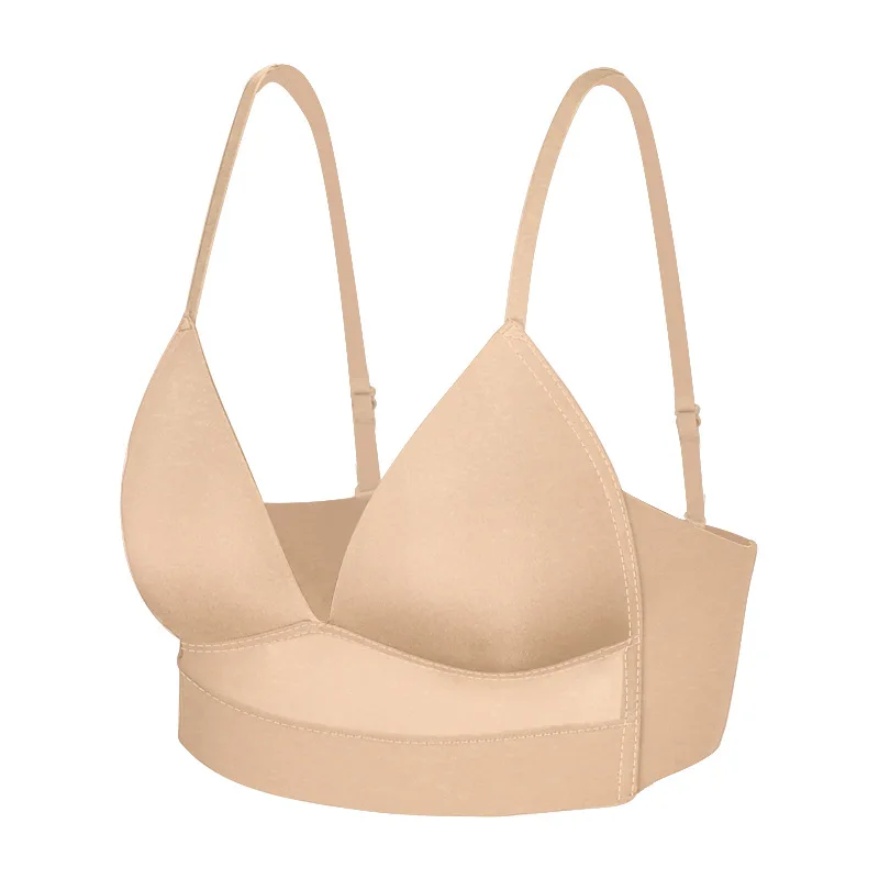 

Underwear Women French Sling Triangle Cup No Steel Ring No Trace Thin Bra Big Breasts Show Small Beautiful Back Sexy Lingerie