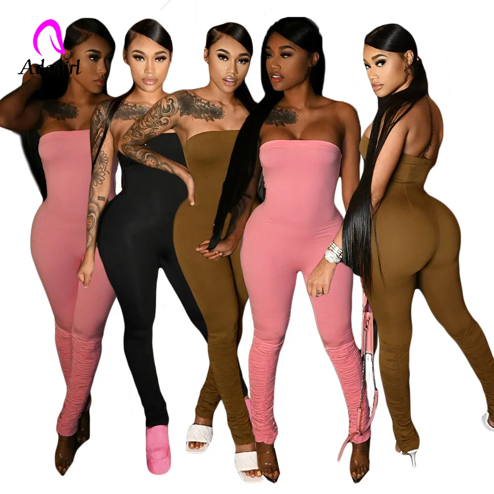 

Наборный комбинезоны с открытыми плечами для женщин для фитнеса, облегающий костюм для бега комбинезон с завышенной талией 2021 летние однот...