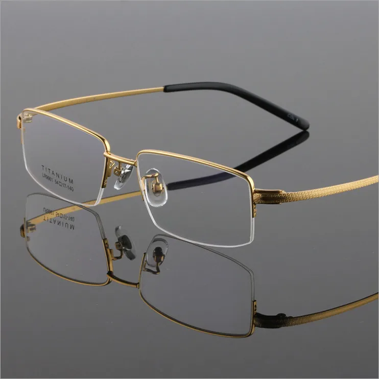 Мужские модные очки в золотой оправе ультралегкие титановые оправы для очков