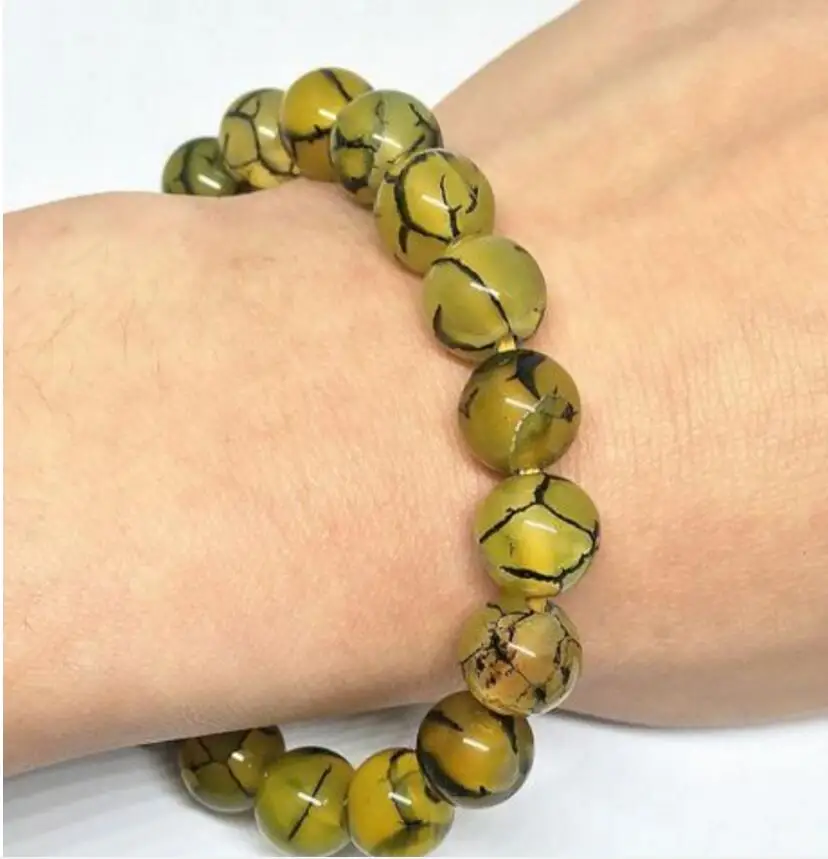 Модные ювелирные изделия Бесплатная доставка натуральный 10 мм желтый вены