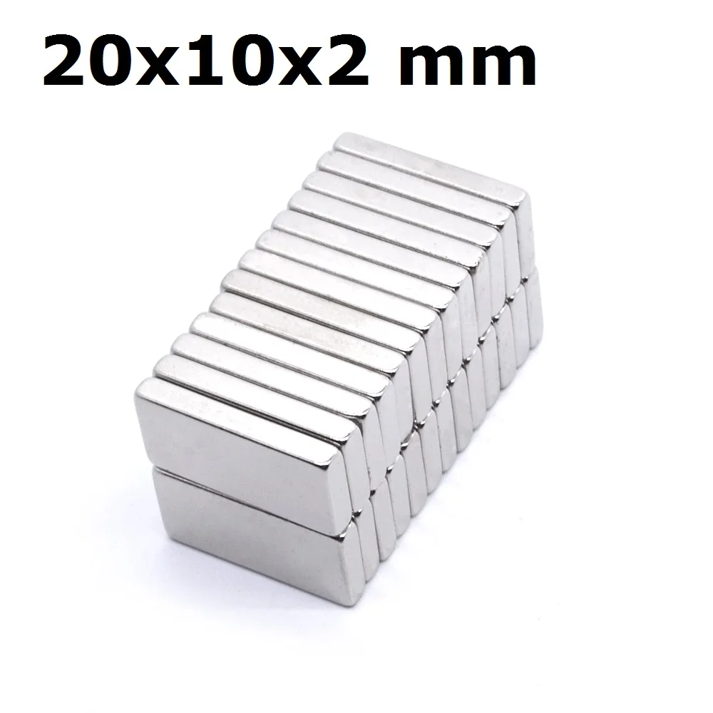 

5/10/15/50Pcs 20x10x2 Neodymium Magnet 20mm x 10mm x 2mm N35 NdFeB Block Super Powerful Strong Permanent Magnetic imanes