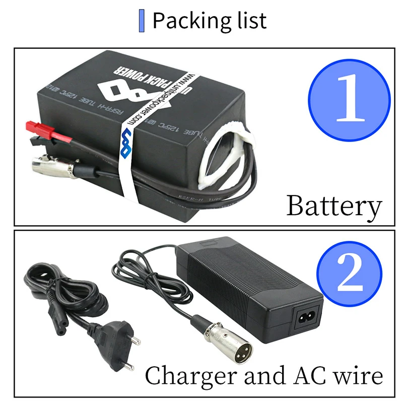 48V 35Ah eScooter Battery Pack 1680Wh 18650 Li-ion Waterproof Black PVC Electric eBike for 2000W 1500W 1000W 750W Motor | Спорт и