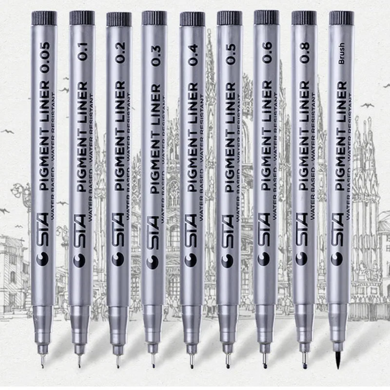Пигментный лайнер Pigma Micron чернильный маркер ручка на водной основе художественный Fineliner Рисунок Живопись школьные канцелярские принадлежности 04301