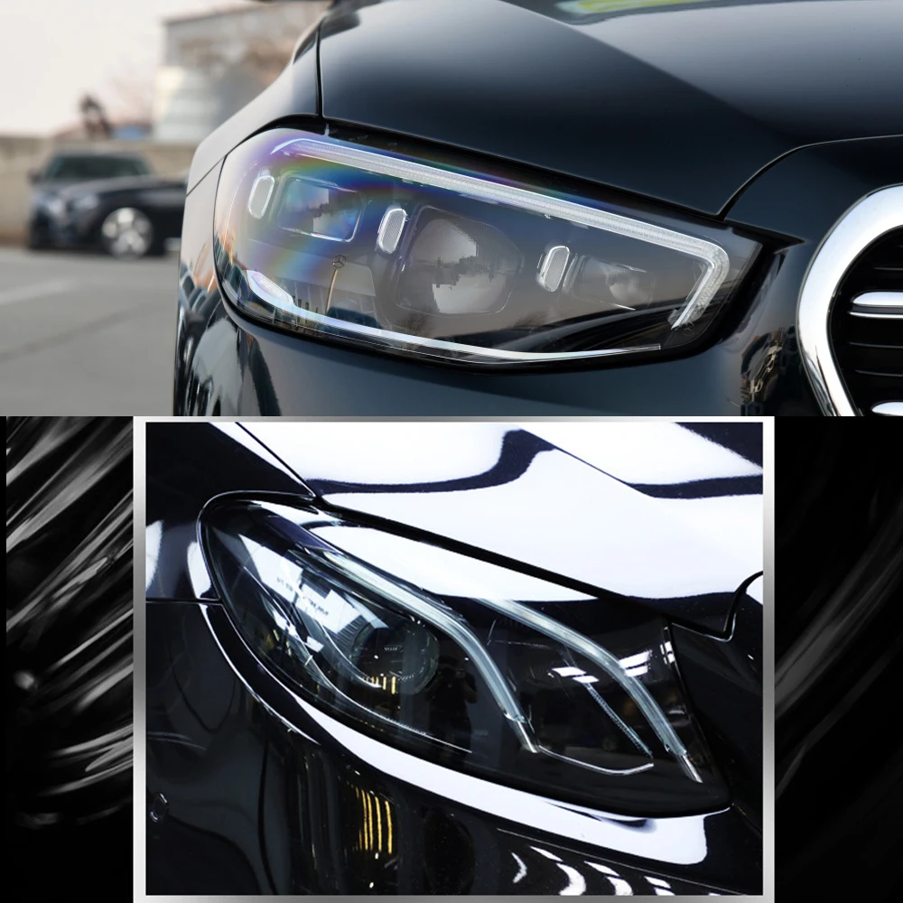 

2pcs Car headlight film Black High light transmission TPU protective film Accessories For Benz S Class W223 S300 S350 2020-2021
