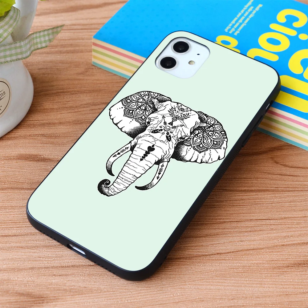 

For iPhone Elephant Tattooed Soft TPU border Apple iPhone Case