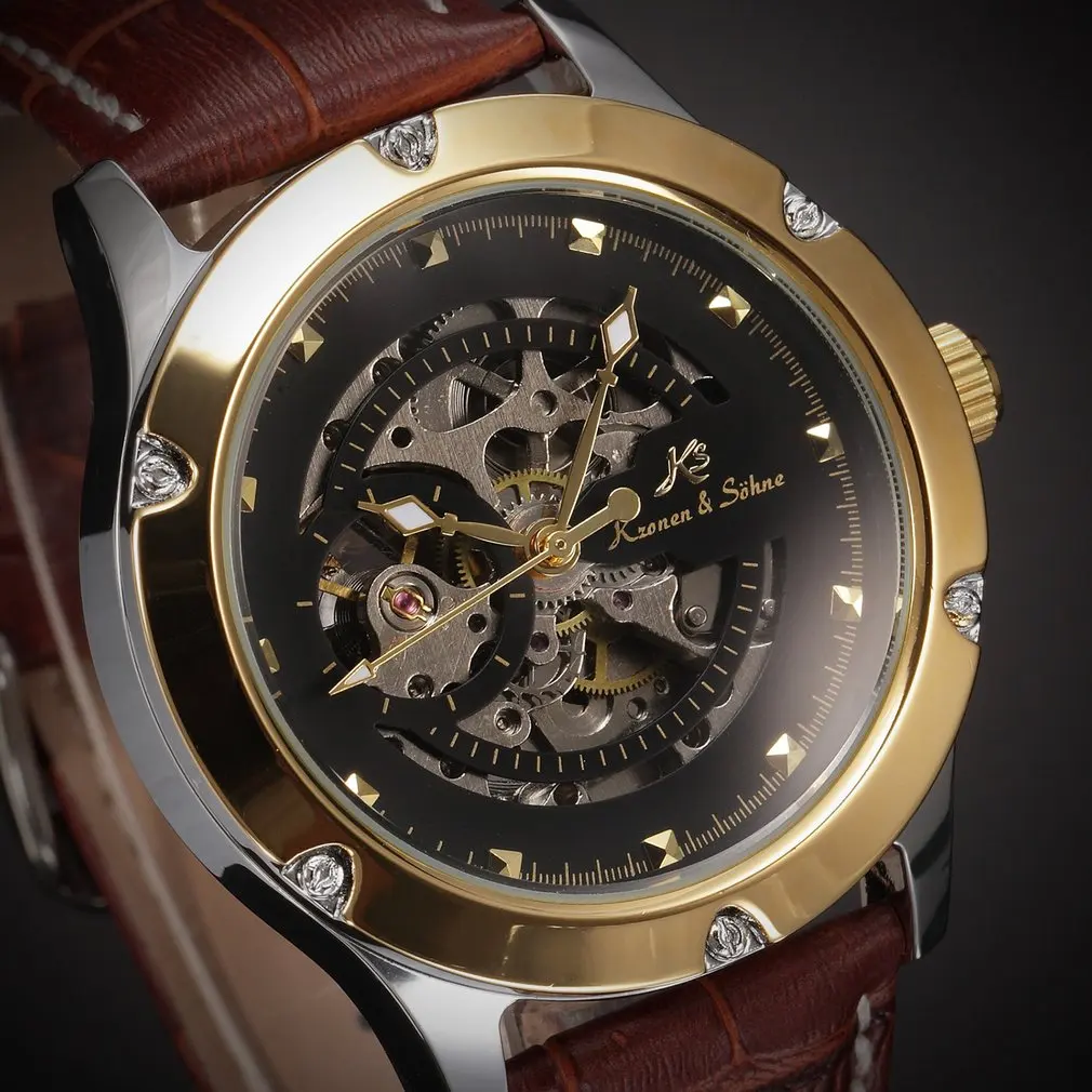 KS навигатор серии золотой чехол роскошный Скелет Прозрачный для мужчин Gent