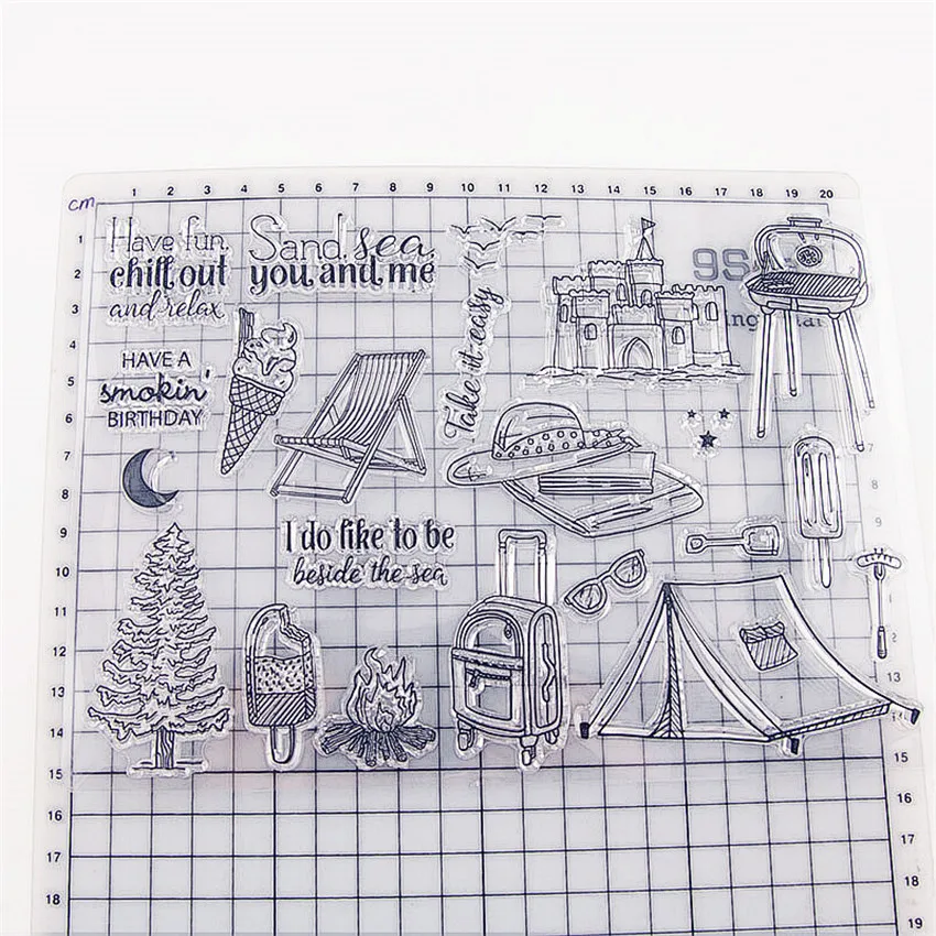 21 5x15 5 см популярные прозрачные штампы для кемпинга/силиконовые уплотнения