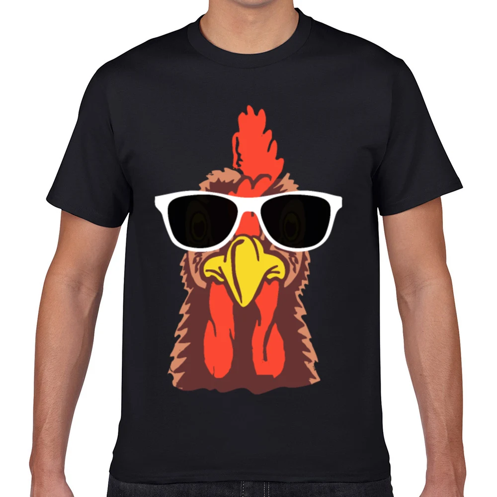 

Tops T Shirt Men funny chicken Vogue Vintage Geek Cotton Male Tshirt fa004