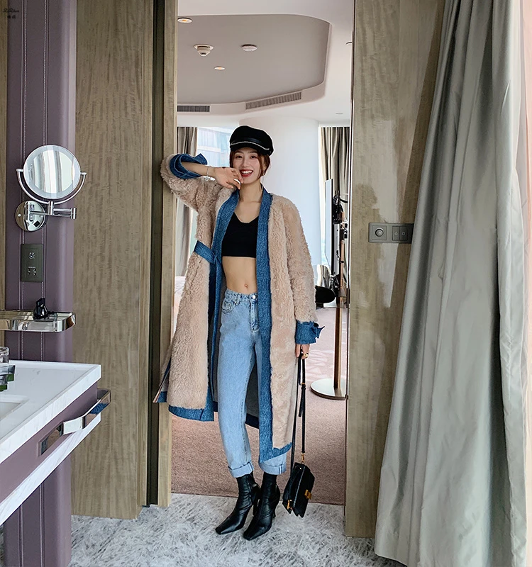 ZiZhen длинный халат из натуральной кожи роскошная зимняя женская шубка исанной