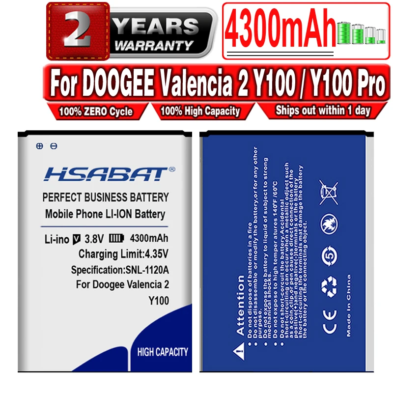 Аккумулятор HSABAT 4300 4500 мАч Для DOOGEE Valencia 2 Y100 / Pro Valencia2 NOVA Plus y100plus|mobile phone battery|phone