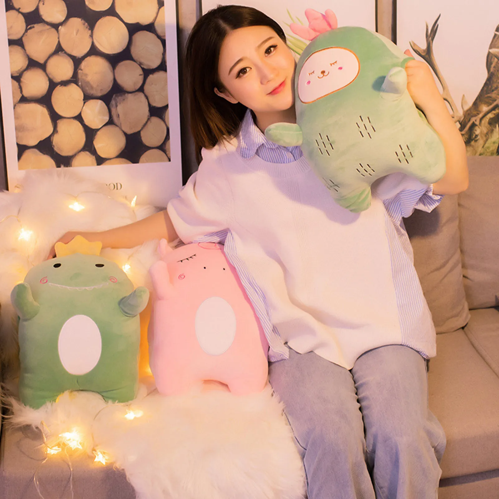 

Kawaii Toy Creative Cartoon Cow Doll Stuffed Toy For Children Soft Animal Baby Companion Home Accessories 35cm/13.78inch