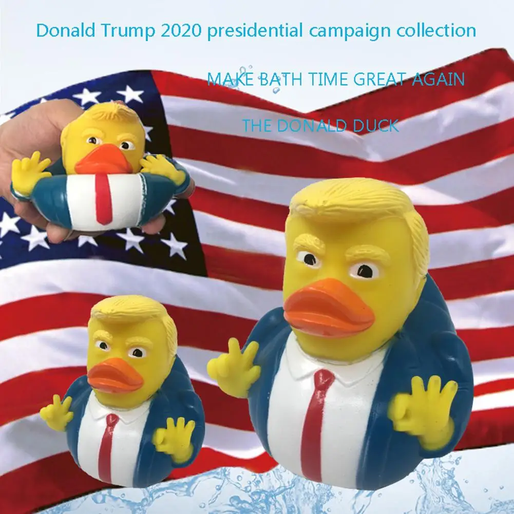 

Soft Rubber Baby Bath Figurine Spoof Floating Trump Shape Fun Game Toy For Kids