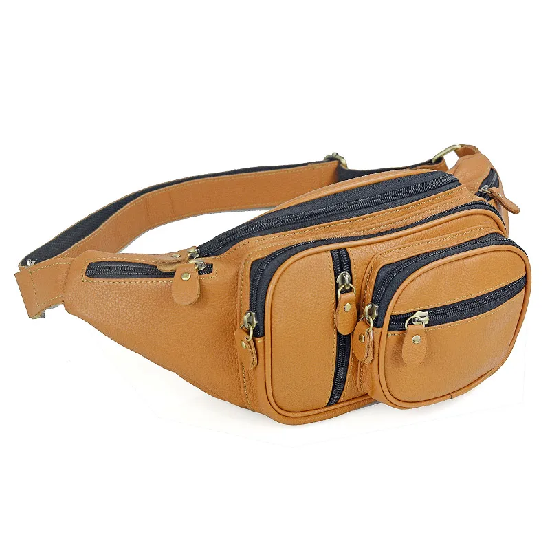

Men Genuine Leather Waists Bag Male Casual Travel Cow Leather Chest Bags Men's Sling Fanny Pack Boy Fanny Messenger Bags