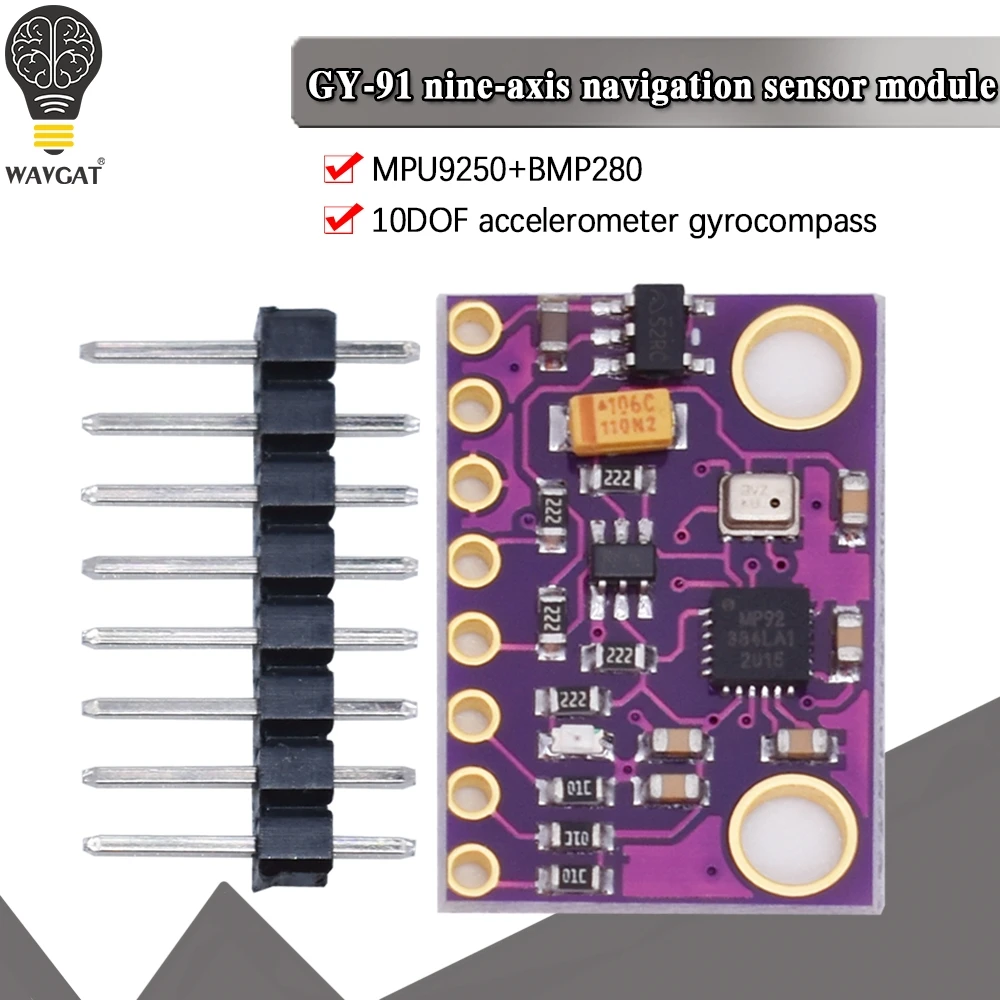 MPU9250 BMP280 GY 91 10DOF ускорение гироскоп Компас высота с девятью валами сенсорный