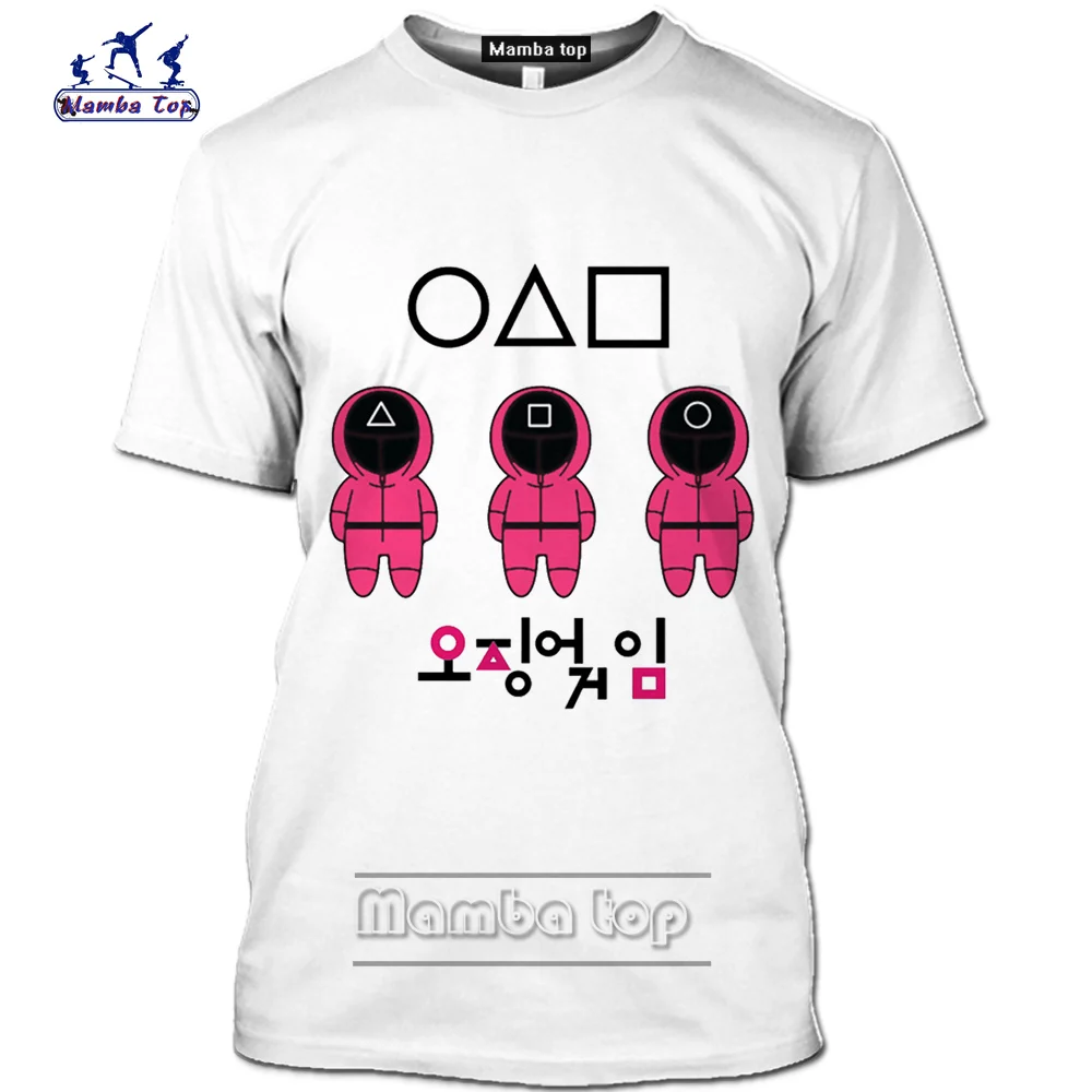 Мамба Топ кальмар игра костюм рубашка Мужчины 3D принт летняя Корейская Драма 456