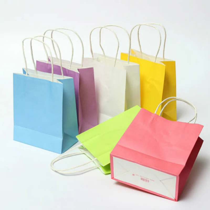 

5pcs/lot Luxury Party Bags - Kraft Paper Gift Bag With Handles Recyclable Loot Bag