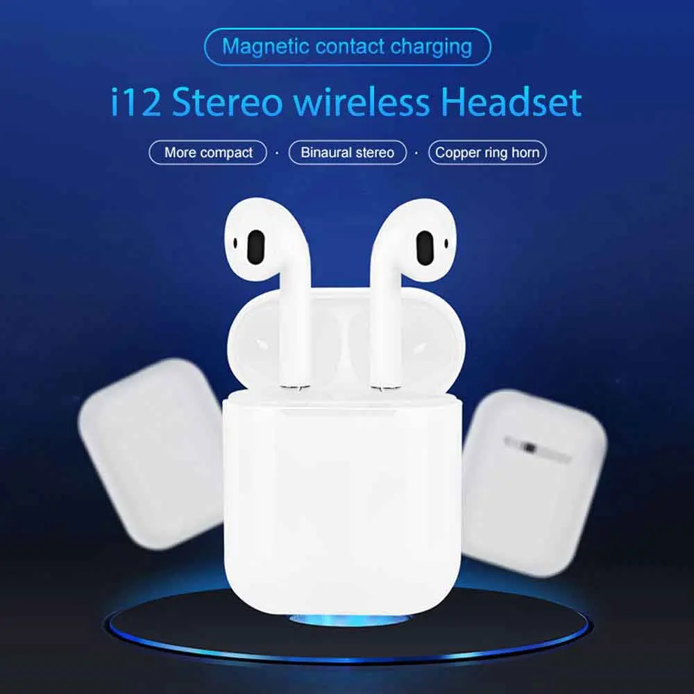 I12 TWS Bluetooth V5.0 наушники бинауральные звонки наушники Автоматическое Сопряжение Беспроводная стерео гарнитура