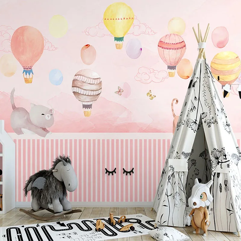 Прямая поставка фото на заказ 3D мультяшный Кот воздушный шар принцесса комната