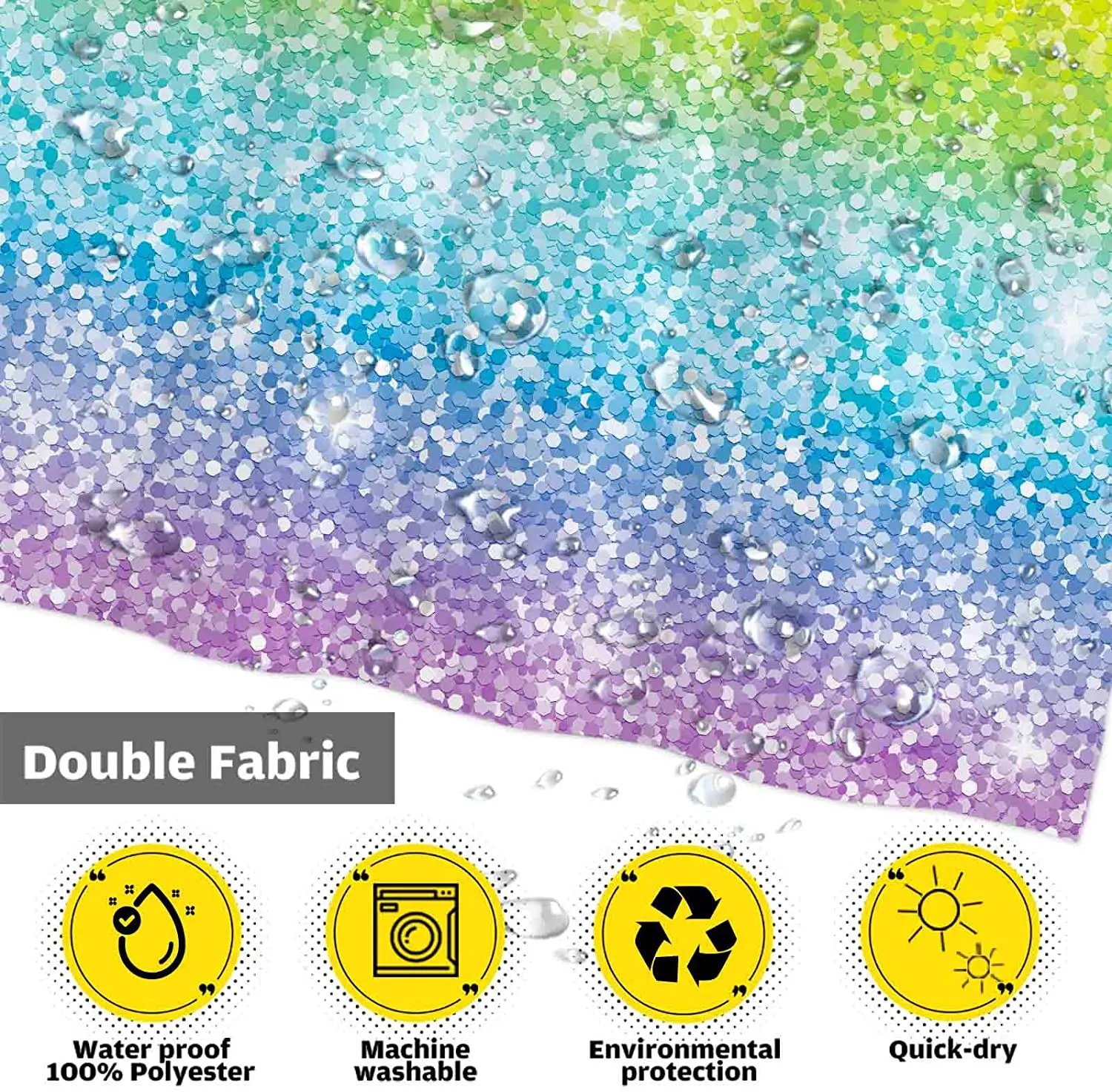

Rainbow Abstract Shower Curtain LGBT Pride Bathroom Background Shiny Sparkle Shimmer (no Glitter) Decor Home Bathtubs Set