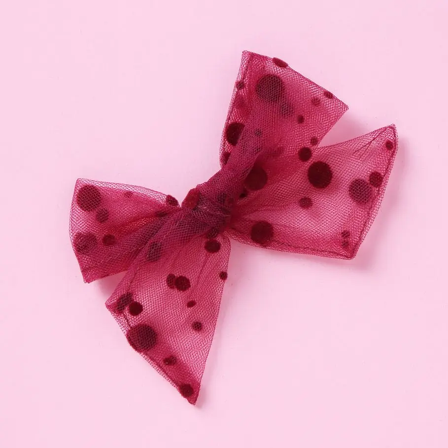 

Cute Mesh Fabric Hair Bows Snap Clips For Baby Girls Handmade Elastic Barrette Hair Clips Hairpins For Kids Hair Accessories