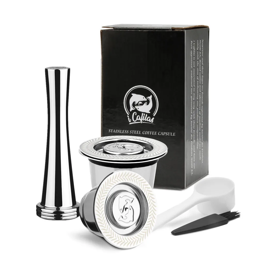 Обновленная Нержавеющая Сталь Nespresso фильтры для кофе капсулы стручки трамбовки для эспрессо многоразовые Многоразовые корзины - Цвет: As picture