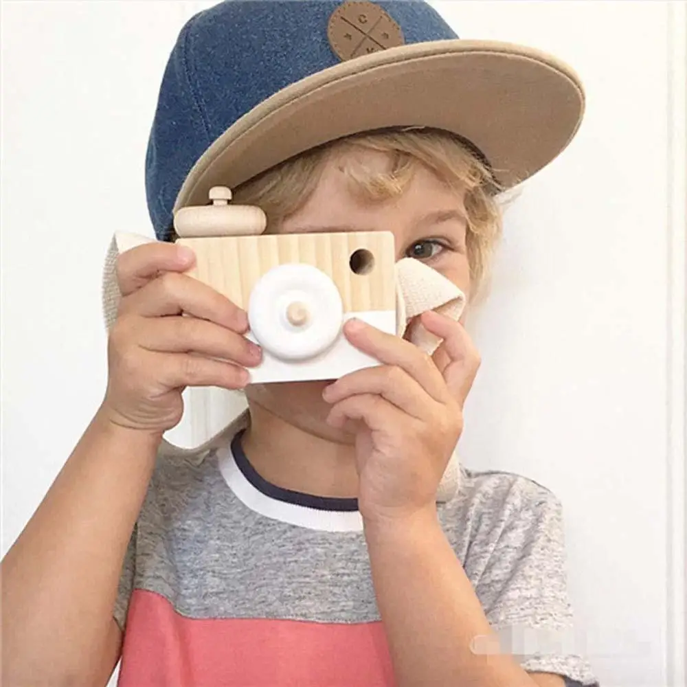 

Kids Cute Wood Camera Toy Xmas Children Room Decor Safe Wooden Camera White Cute Nordic Hanging Wooden Camera Toys Kids Toy Gift