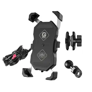 motorcycle bicycle phone holder 15w qi wireless charger stand qc3 0 usb cellphone holder waterproof free global shipping