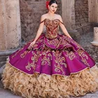 Charro мексиканские платья для выпускного вечера Quinceanera, модное женское платье 2021 с открытыми плечами, милое вечернее платье 15 принцессы, наряды для вечевечерние НКИ