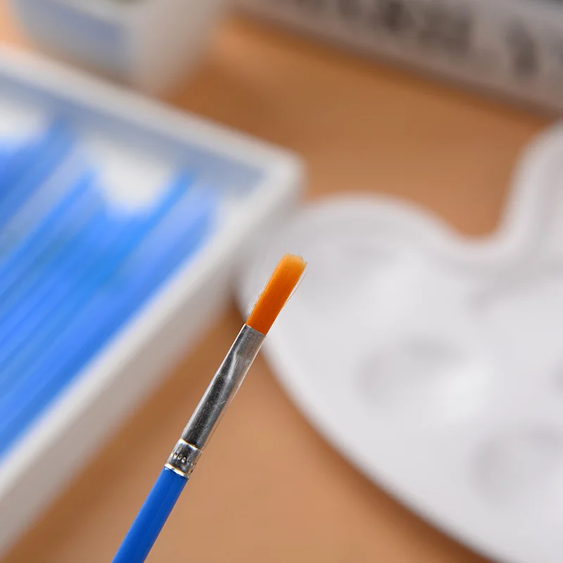 Кисть нейлоновая для рисования черная товары рукоделия 10 шт. | Канцтовары офиса и