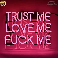 Trust Me Love Me Glass Neon Light Sign Beer Bar Club Signs Room Decor Wall Light Neon Beer Sign Inside Neon Ribbon Home Decor