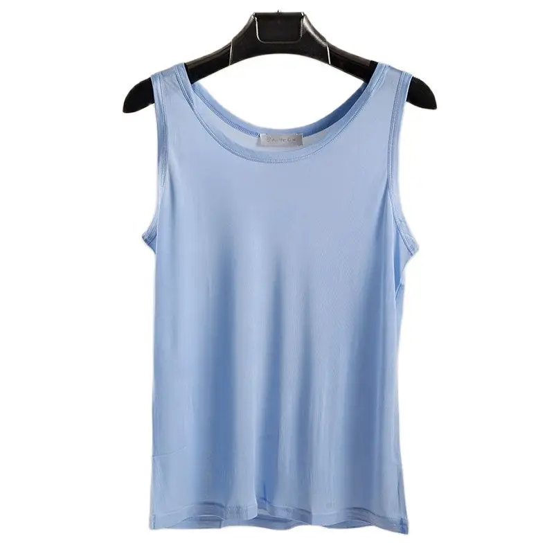 Мужская шелковая рубашка без рукавов однотонная тянущаяся большого размера с