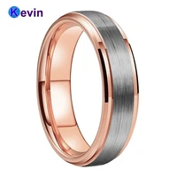 wedding ring rose gold tungsten ring for men and women band 6mm