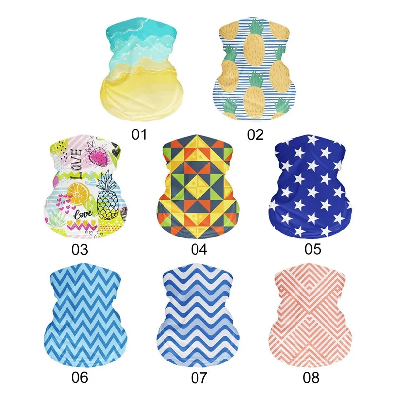 

Summer Ice Silk Scarf Men Print Bandana Outdoor Sports Headband Seamless Neck Gaiter Face Mask Cycling Fishing Sunscreen Mask