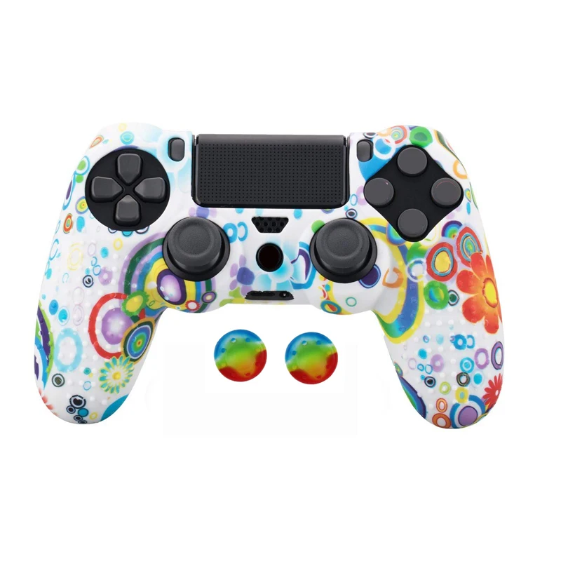 Анти-скольжения силиконовый чехол кожи чехол для sony PlayStation Dualshock 4 PS4 Pro Slim контроллер+ 2 Стик Захваты крышки