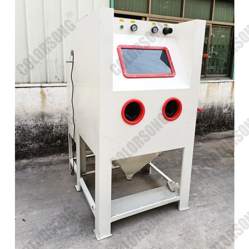 Dry sand blaster sandblasting booth metal rust remove blasting cabinet High Efficiency Sand Blasting Cabinet |
