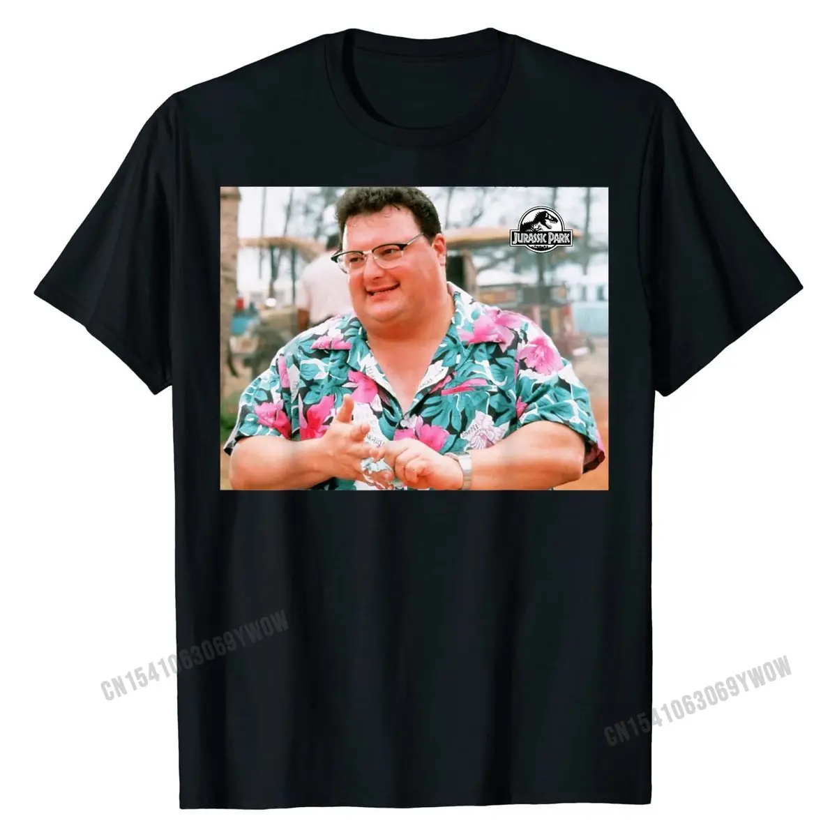 

Jurassic Park Dennis Nedry Photoreal Graphic T-Shirt Classic Summer T Shirt Graphic Cotton Men's Tshirts