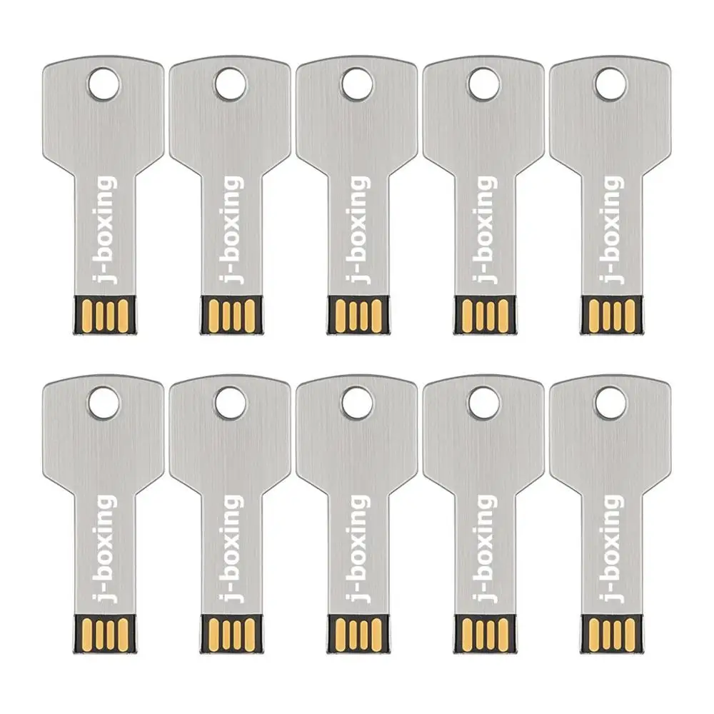 J-boxing Silver 10 шт. USB флеш-накопитель в форме ключа Pendrives 1 г 2 4 карта памяти для