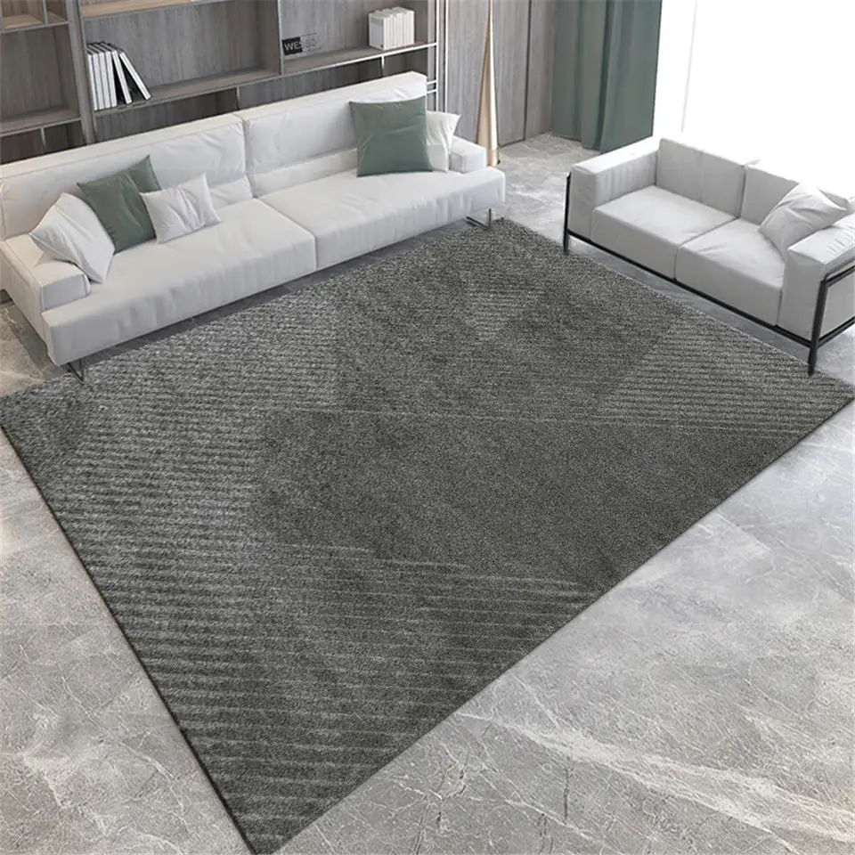 Luxury Dark Gray Living Room Rug Simple Geometric Lines Modern Sofa Carpet Coffee Table Floor Mat Hallway Decoration | Дом и сад