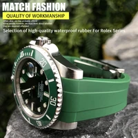 20mm 21mm curved end rubber watchband suitable for role submariner gmt daytona deep sea dweller explorer 2 silicone watch strap